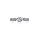 New York Dreams® 3 Stone Round Diamond Ring with Diamond Profile