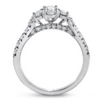 New York Dreams® 3 Stone Oval Diamond Ring with Diamond Profile