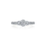 New York Dreams® 3 Stone Oval Diamond Ring with Diamond Profile