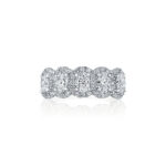 Oval Diamond Band with Round Diamond Halo