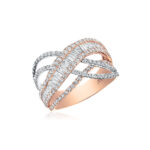 Interweaving Baguette & Round Diamond Band