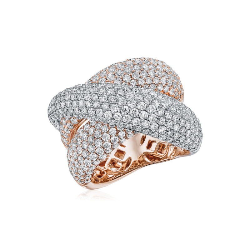 Round Diamond Interweaving Pave Band