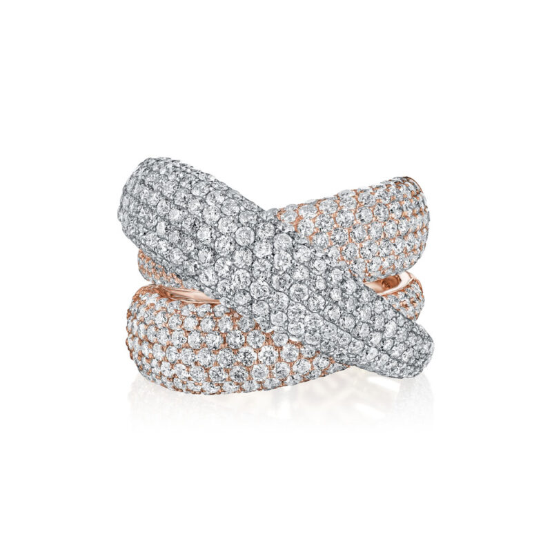 Round Diamond Interweaving Pave Band