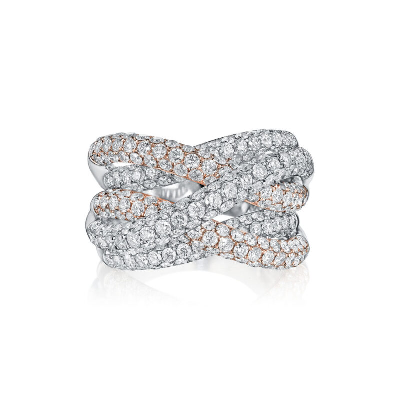Round Diamond Interweaving Pave Band