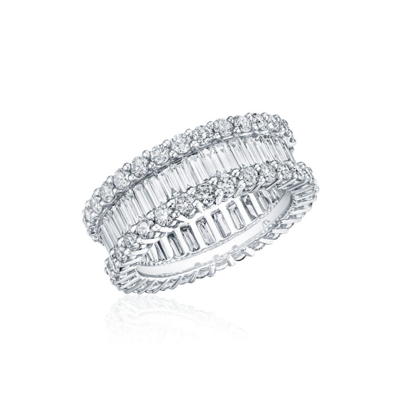 Baguette & Round Diamond Eternity band