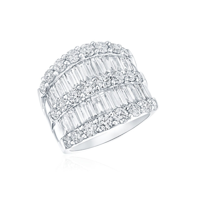 Baguette & Round Diamond Band