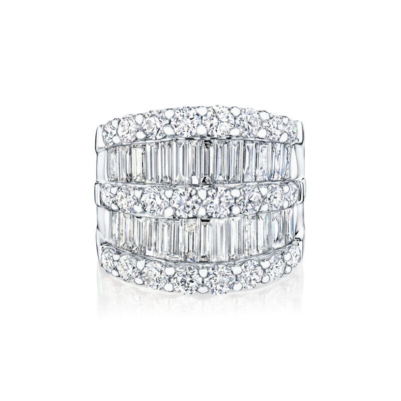 Baguette & Round Diamond Band