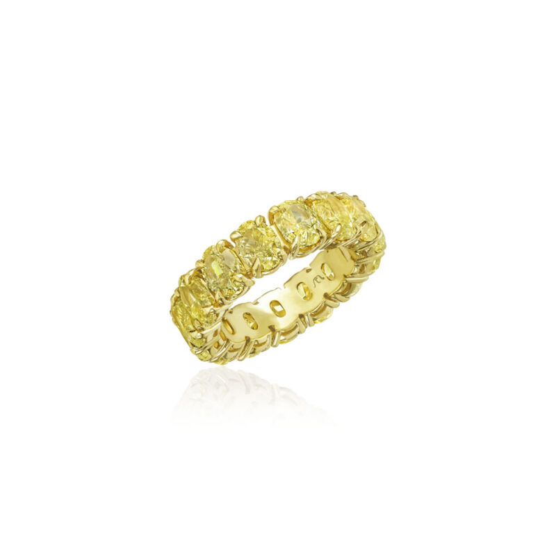 Fancy Yellow Diamond Oval Eternity Band