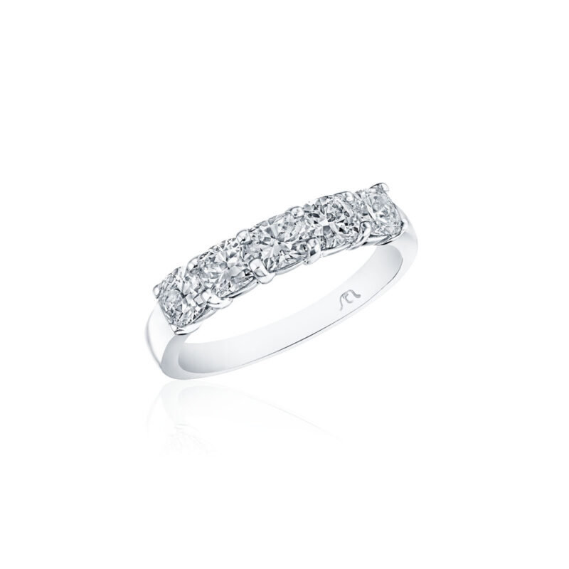 5 Stone Cushion Cut Diamond Band