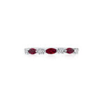 Round Diamond & Marquise Ruby Band