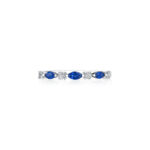 Round Diamond & Marquise Sapphire Band
