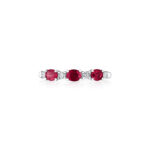 Round Diamond & Oval Ruby Band