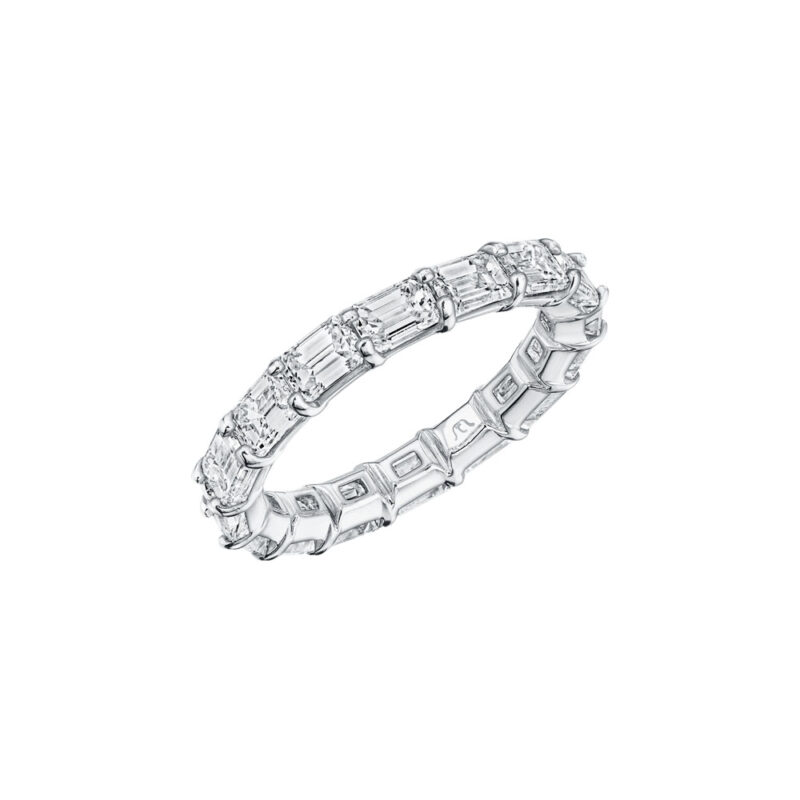 East To West Emerald Cut Diamond Eternity Band