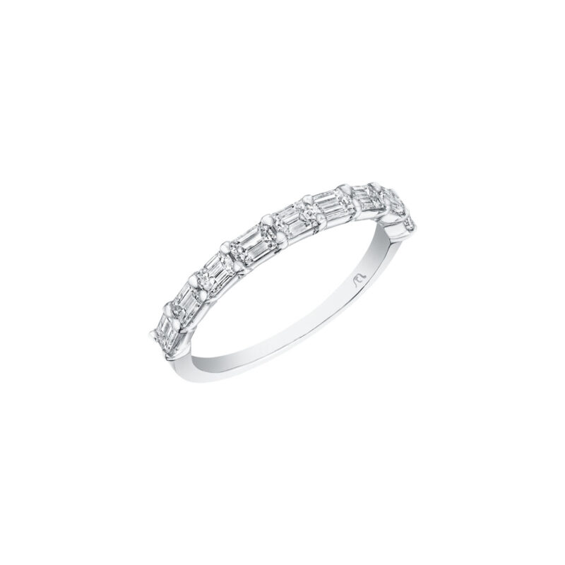 East To West Emerald Cut Diamond Halfway Band – 1.00ctw