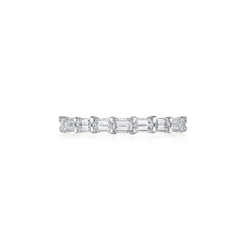 East To West Emerald Cut Diamond Halfway Band – 1.00ctw