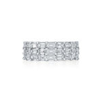 East To West Emerald Cut Diamond 3 Row Eternity Band
