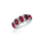 Oval Ruby & Round Diamond Band