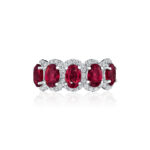 Oval Ruby & Round Diamond Band