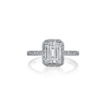 New York Dreams® Emerald Cut Halo Diamond Ring