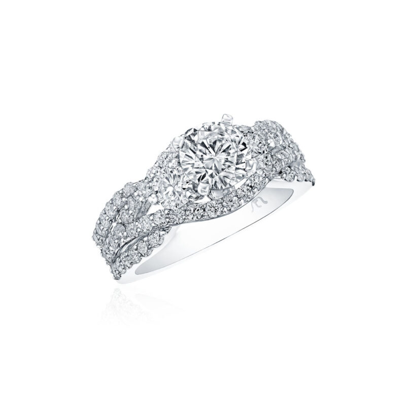 Interweaving Round Diamond Ring