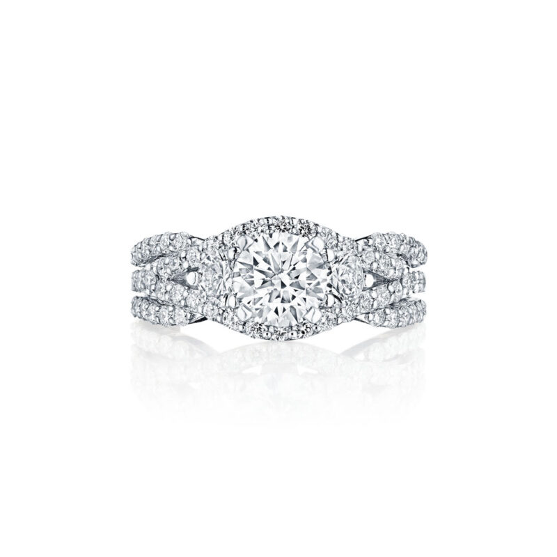 Interweaving Round Diamond Ring