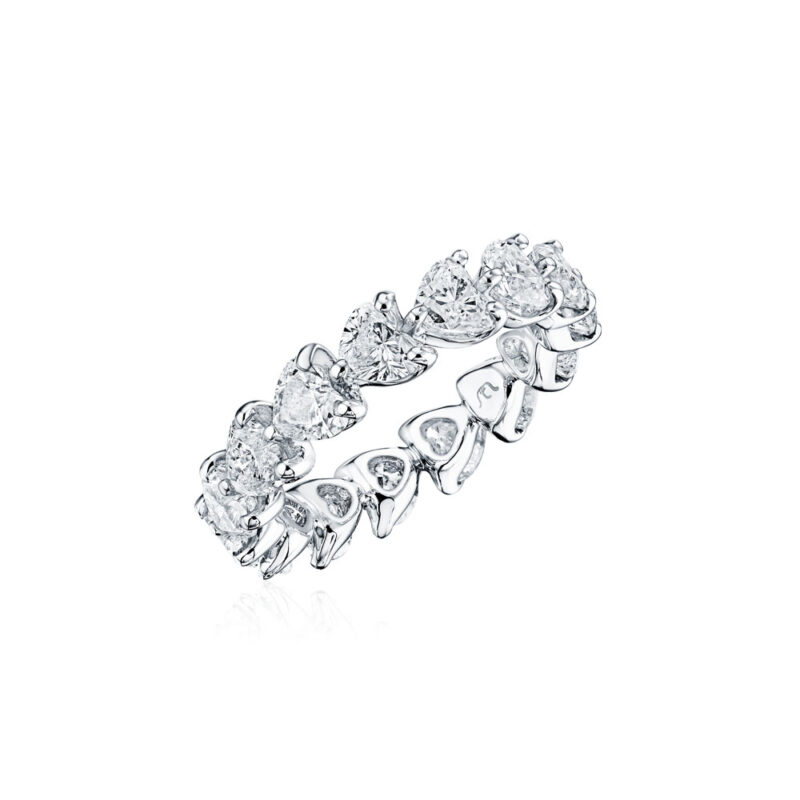 East to West Heart Shape Diamond Eternity Band
