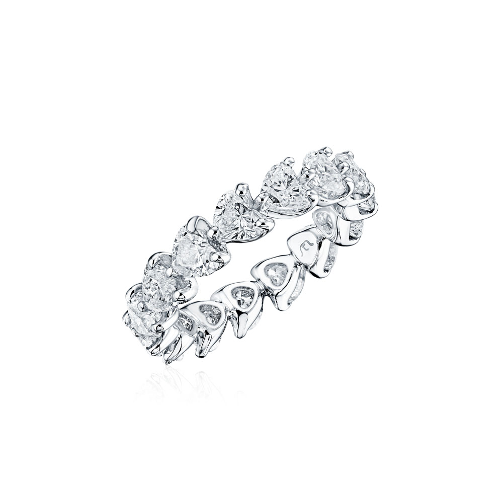 Heart diamond deals eternity band