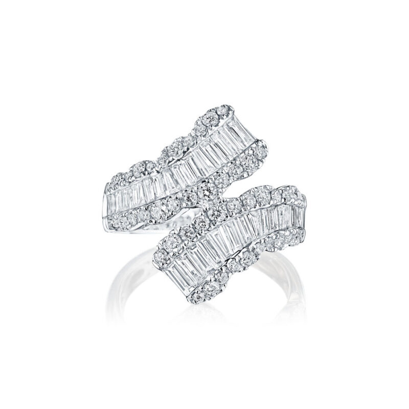Baguette & Round Diamond Wrap Band