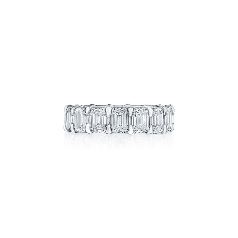 Shared Prong Emerald Cut Diamond Eternity Band