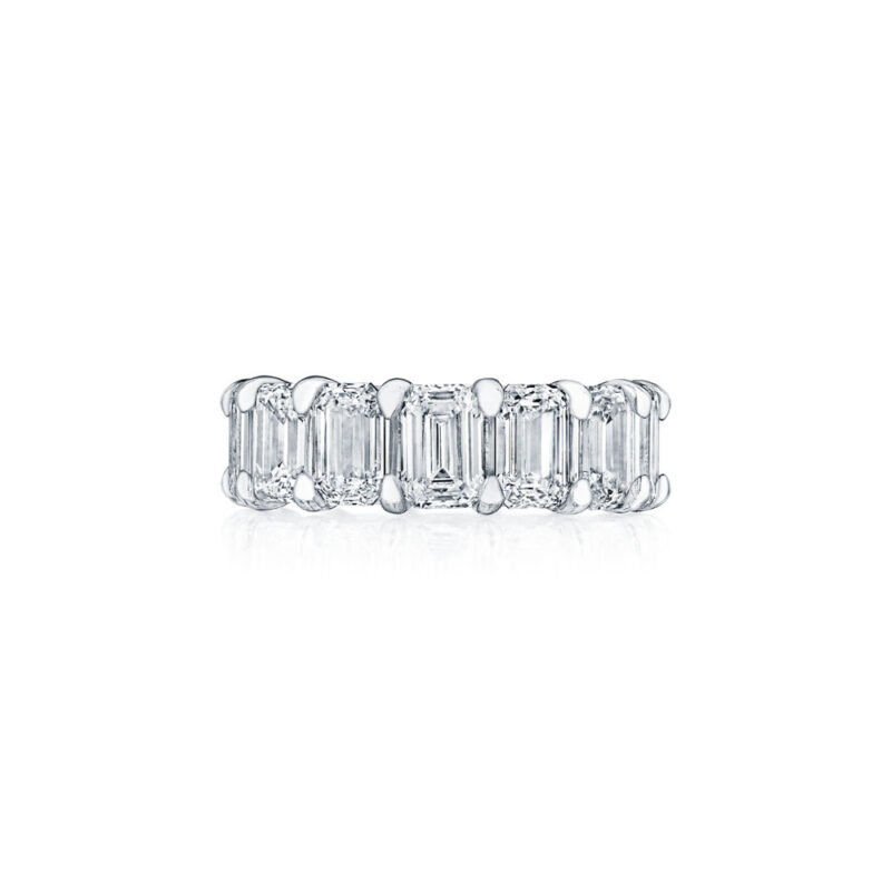 Shared Prong Emerald Cut Diamond Eternity Band