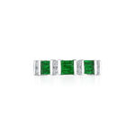Round Diamond & Baguette Emerald Band