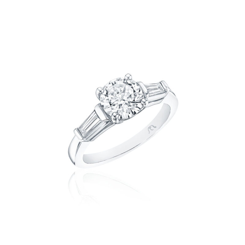 Tapered Baguette Diamond Engagement Ring
