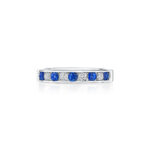 Round Diamond & Sapphire Channel Band