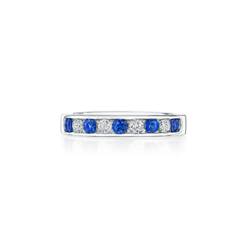 Round Diamond & Sapphire Channel Band