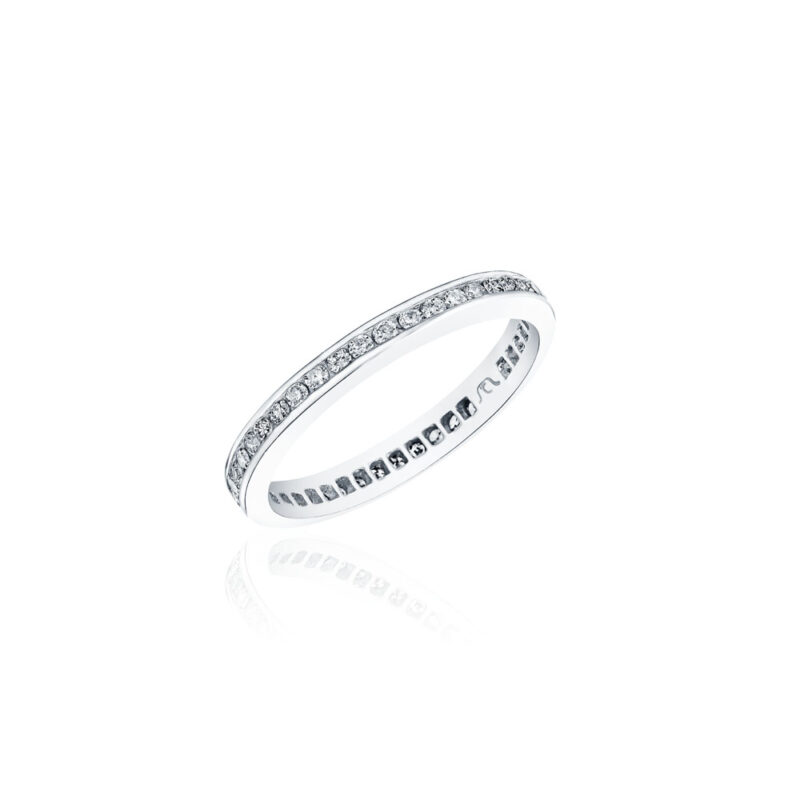 Channel Set Round Diamond Eternity Band