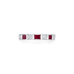 Round Diamond & Ruby Baguette Band