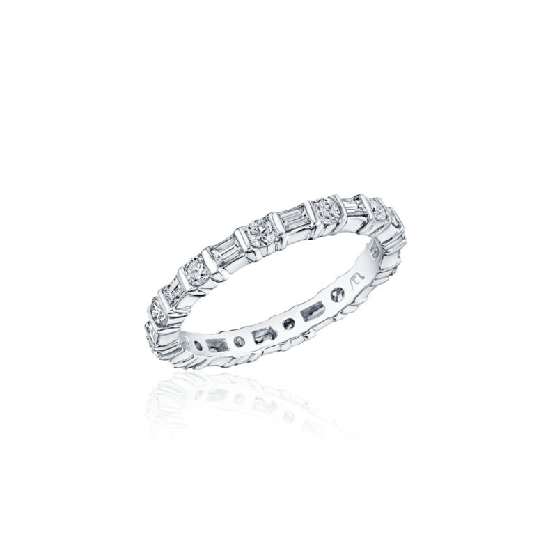 Baguette & Round Diamond Bar Set Eternity Band