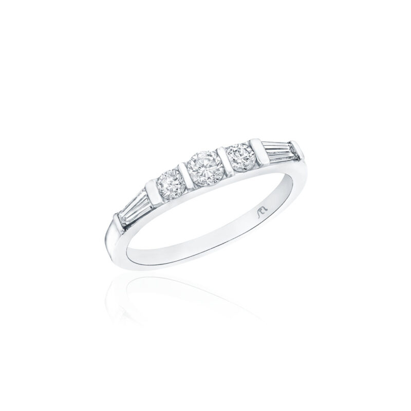 Baguette & Round Diamond Band
