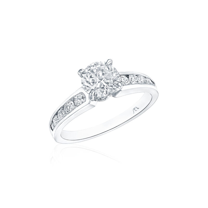 Channel Set Round Diamond Ring