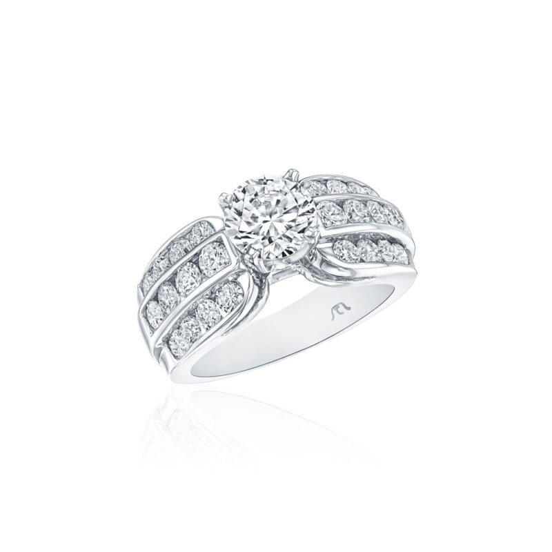Round Diamond Channel Set Ring