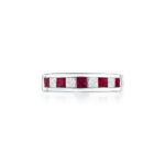 Princess Cut Ruby & Diamond Channel Set Band