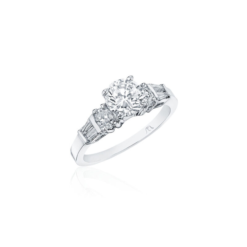 Oval and Baguette Diamond Ring
