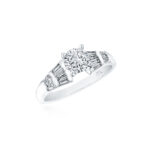Baguette & Round Diamond Engagement Ring