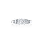 Baguette & Round Diamond Engagement Ring