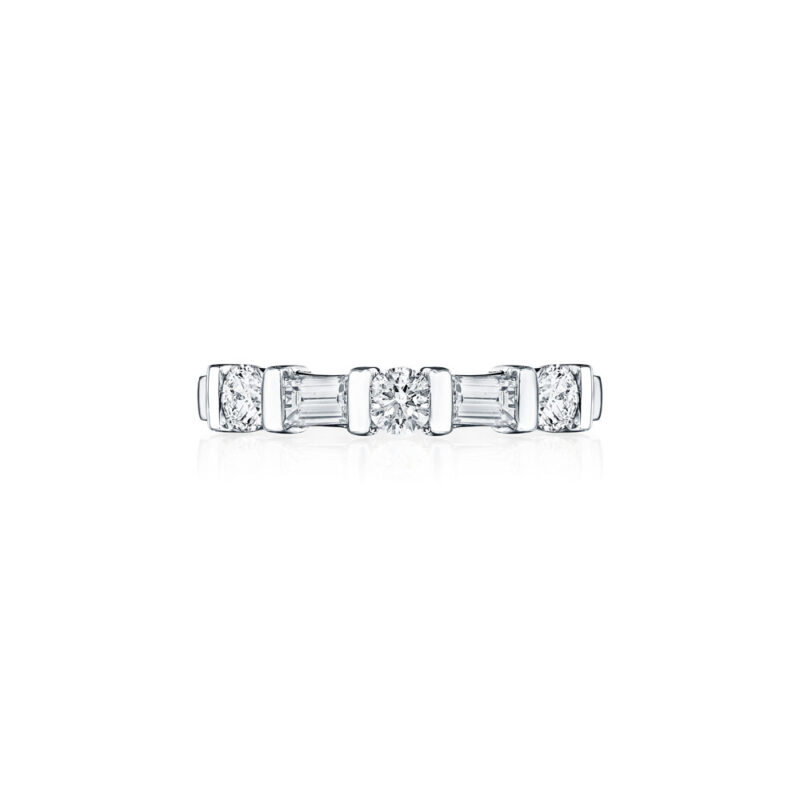 Baguette and Round Diamond Bar Set Band