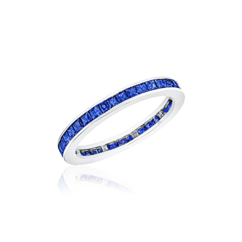Princess Cut Sapphire Channel Set Eternity Band