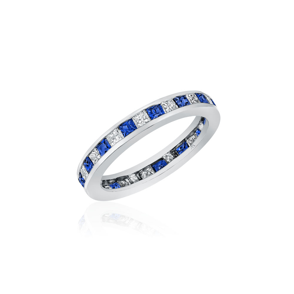 Channel set deals sapphire band