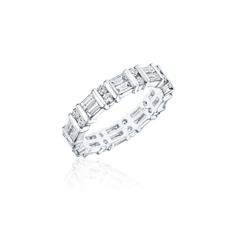 Baguette & Round Diamond Eternity band