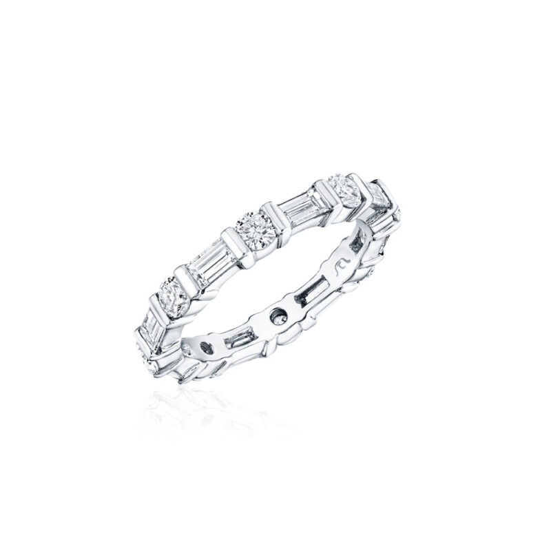 Baguette & Round Diamond Bar Set Eternity Band