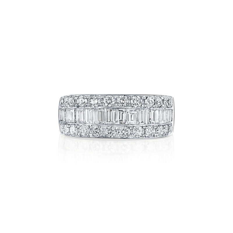 Round & Baguette Diamond Band